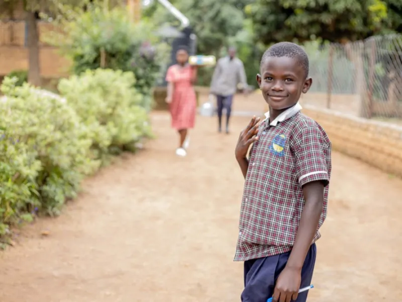 A smiling boy at the Amagara Masya centre